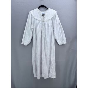 Vintage Lanz of Salzburg Flannel Coquette Floral Nightgown House Dress Size M
